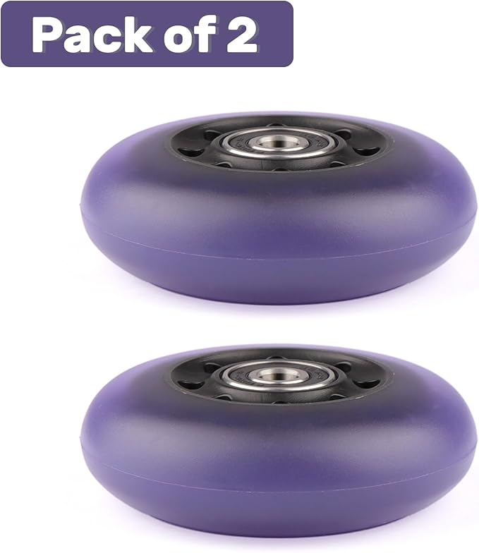 2-Pack 76mm PU Caster Board Replacement Wheel Set 90A Compatible with Razor RipStik Classic Air, DLX G Ripsurf (Purple)