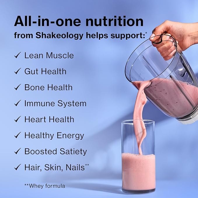 Shakeology Vegan Protein Powder - Gluten Free, Superfood Protein Shake - Helps Support Healthy Weight Loss, Lean Muscle Support, Manage Effects of Stress, Tropical Strawberry - 30 Serving Bag