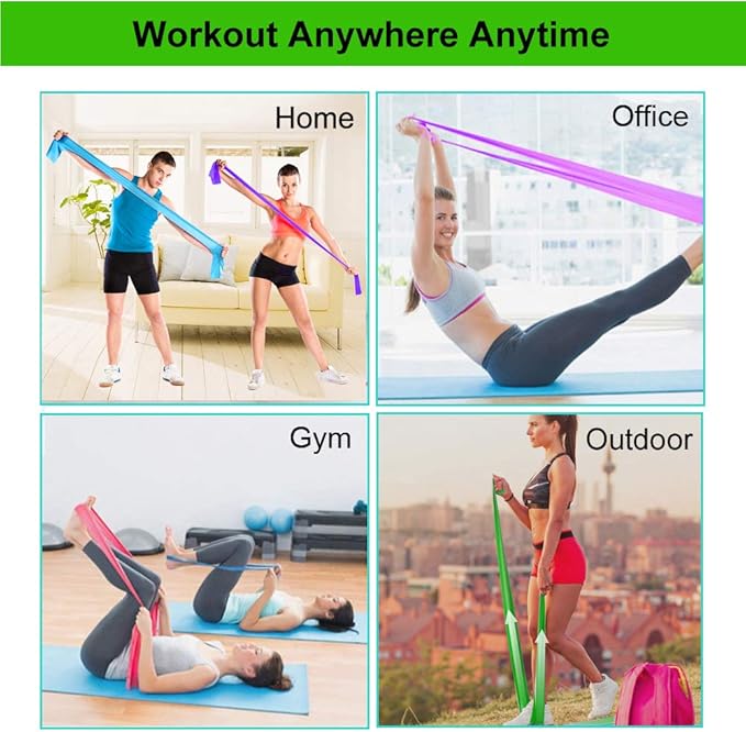 Resistance Bands, Elastic Exercise Bands for Working Out, Physical Therapy, Recovery, Yoga, Pilates, Strength Training