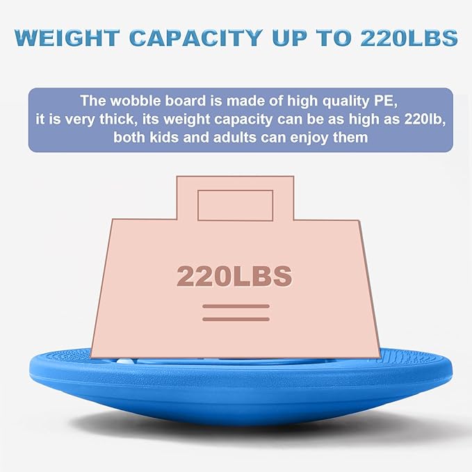 Balance Board for Kids with Maze - Plastic Wobble Board for Skiing Surfing Snowboard Training, Non-Slip Sensory Rocker Board for Toddlers 3-12, Core Strength Physical Therapy Equipment & Skateboard Balance Trainer