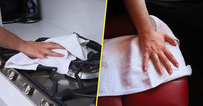 Avalon Towels Terry Bar Mop Towels (Value Pack of 60) Size 14"x17" – Absorbent and Durable, Multipurpose Cleaning Rags, Cotton Cleaning Cloths, Terry Cloth Rags, Reusable Shop Rag (White)