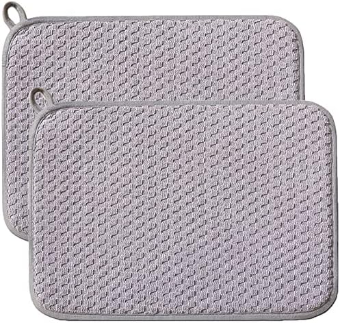 Dish Drying Mats for Kitchen Counter 2 Pack, Dish Drying Pad Absorbent by QualityGoodsWorldwideLLC