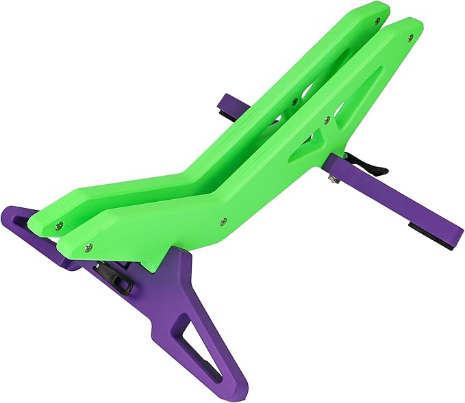 Adjustable Bike Parking Stand Fits 16-29 Inch Bicycles, Compatible with 23c-3.0 Tire Width – Heavy-Duty Plastic, Easy Installation, Stylish Two-Tone Design (Green&Purple)