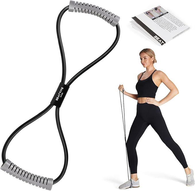 Resistance Band Figure 8 Exercise Cord, Fitness Resistance Bands with Handles, Exercise Tube Band for Arm and Shoulder Stretch