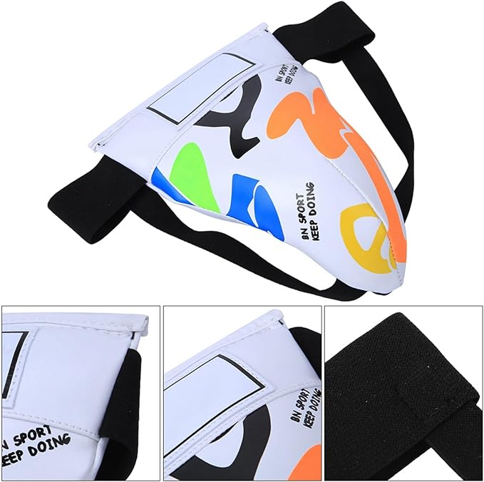 Groin Protector Boxing, Groin Guard Boxing, Children Boxing Groin Protector, for Boxing Taekwondo Muay Thai Training, White