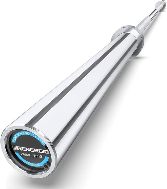 7ft Olympic Barbell Bar 45LB Load 1500lbs Capacity Available, for Gym Home Exercises, Weightlifting, Powerlifting for 2" Olympic Plates