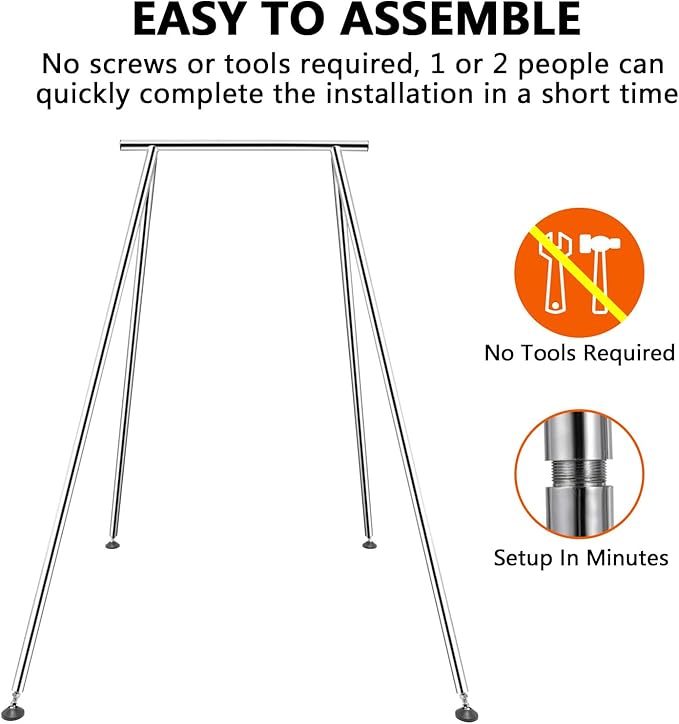 TECSPEC 9.6 FT/115.3 Inch Adjustable Height Aerial Yoga Frame & Hammock, Professional Swing Stand with 18 FT/33FT Aerial Silk, 550lbs Max Capacity