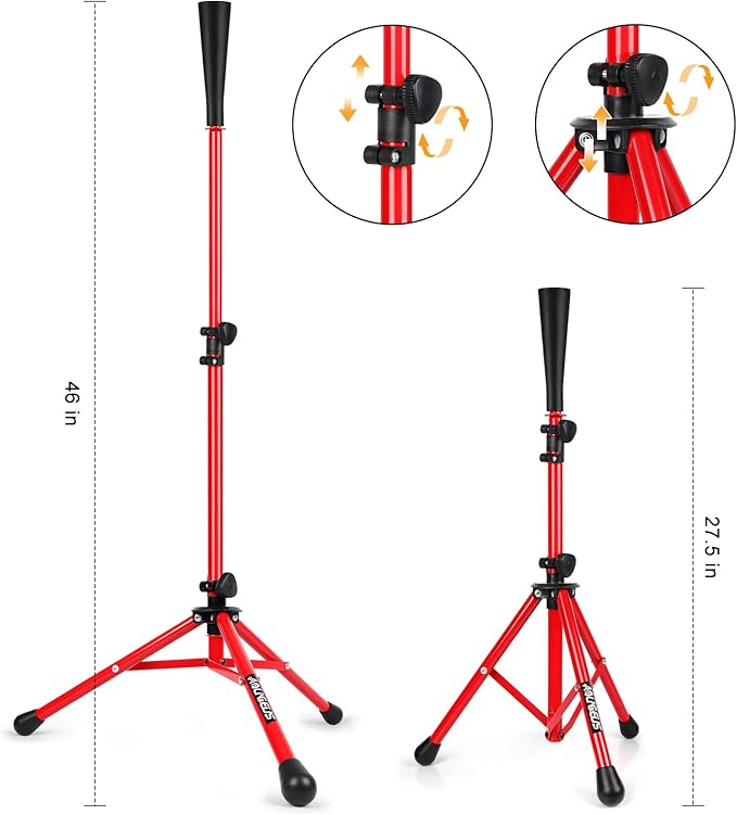 Baseball Tee Batting Tee Softball Tee Portable Travel Hitting Tee,Easy Adjustable Height,Stable Tripod Stand