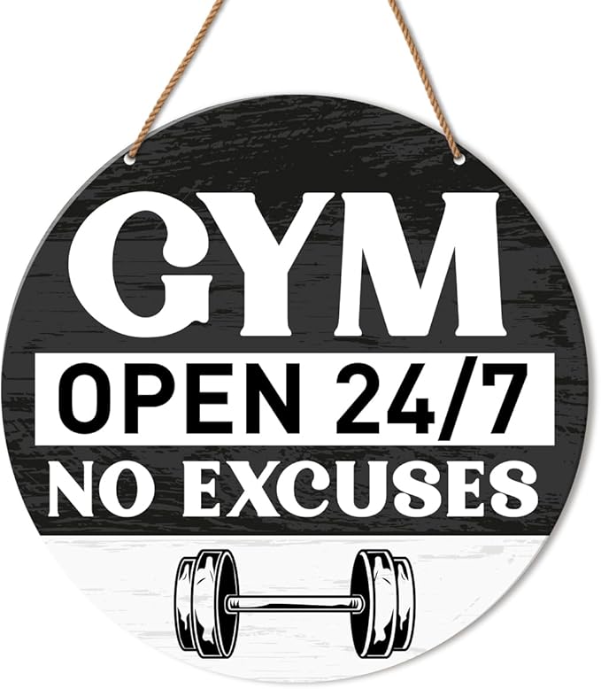 HSNBT Gym Signs Wall Decor, Home Gym Motivational Wall Decor Gym Hanging Signs Decorations for Fitness Workout Room Gift for Woman Man Gym Enthusiast