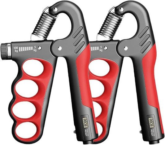 2PACK Grip Strength Trainer, 5-100KG (11-220 LB) Adjustable Resistance Forearm Hand Gripper Strengthener with Counter, Hand Wrist Exercise Workout Equipment for Home/Office Gym