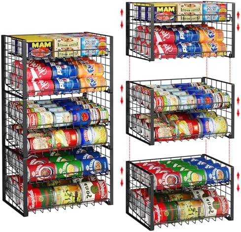3-Pack Stackable Can Rack Organizer, Adjustable Can Holder by shengbaomaoyi