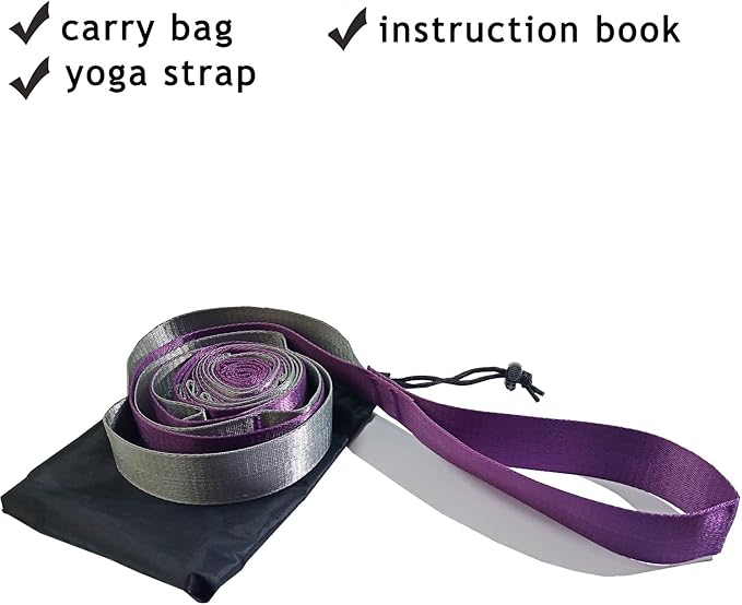 SANKUU Yoga Straps Stretching Strap with 12 Loops Workout Poster, Straps for Stretching Physical Therapy Equipment Long Stretch Out Bands for Exercise, Pilates and Gymnastics for Women Men