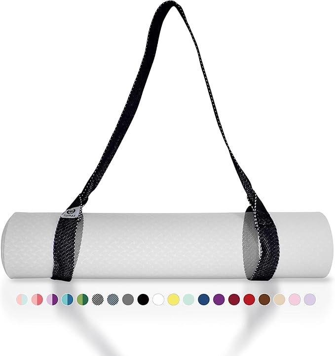 Tumaz Yoga Mat Strap [MAT NOT Included] (2 Sizes) with Extra Thick & Comfy Delicate Texture, Adjustable Yoga Mat Carrier
