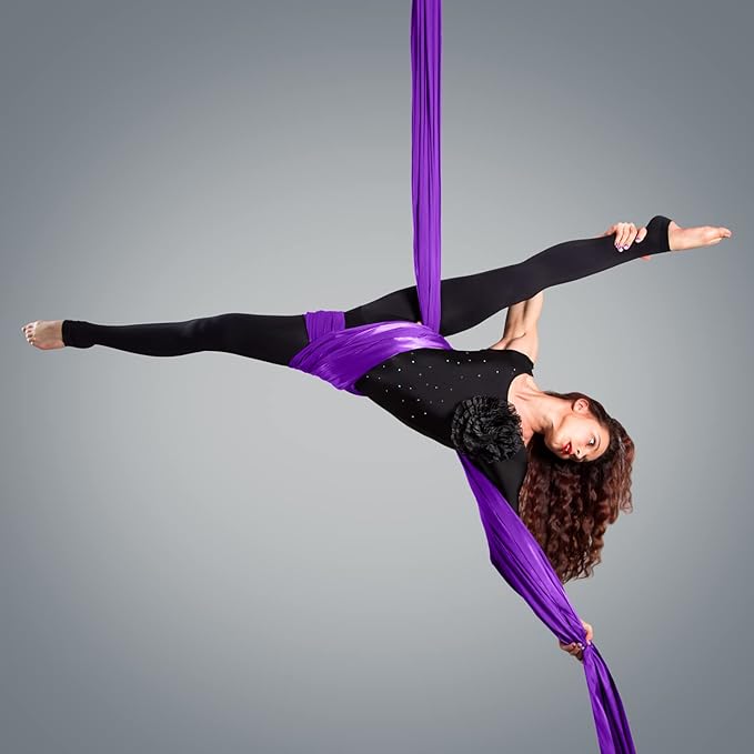 PRIOR FITNESS Aerial Silks Kit Colorful 9/15/20 Yards 40D Nylon Fabric Hammock Set With Hardware & Guide for All Levels Of Aerial Yoga Practice and Acrobatic Flying For Adults Aerial silk
