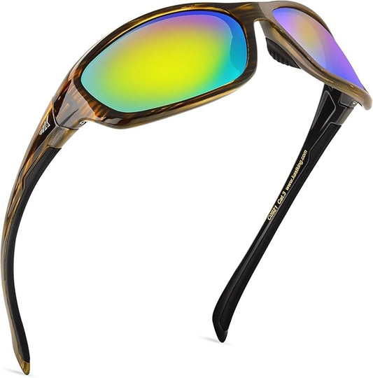 KastKing Hiwassee Polarized Sport Sunglasses for Men and Women, Wrap Sunglasses for Fishing Cycling and Running,UV Protection