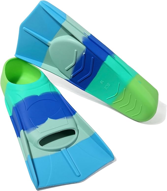 Kids Swim Fins,Short Kids Fins Youth Swimming Flippers for Lap Swimming Training for Children Girls Boys Beginners