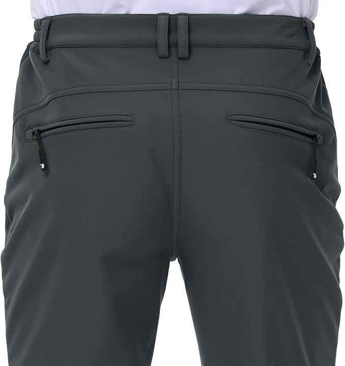 Gopune Men's Snow Ski Waterproof Softshell Pants Outdoor Windproof Warm Hiking Insulated Pants