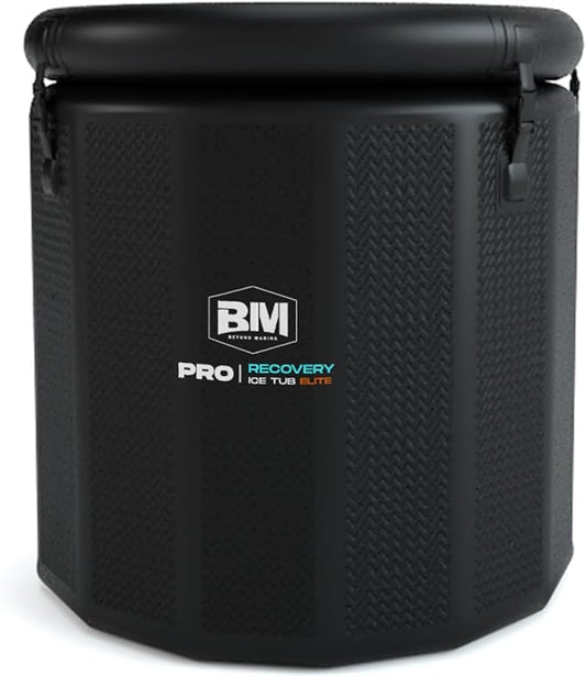 Inflatable Ice Bath Tub for Athletes, Cold Plunge Recovery Tub with Insulated Lid, EVA Groundsheet, Backpack, 115 Gallon Capacity, 39" x 39" x 35.4", Portable Durable Design