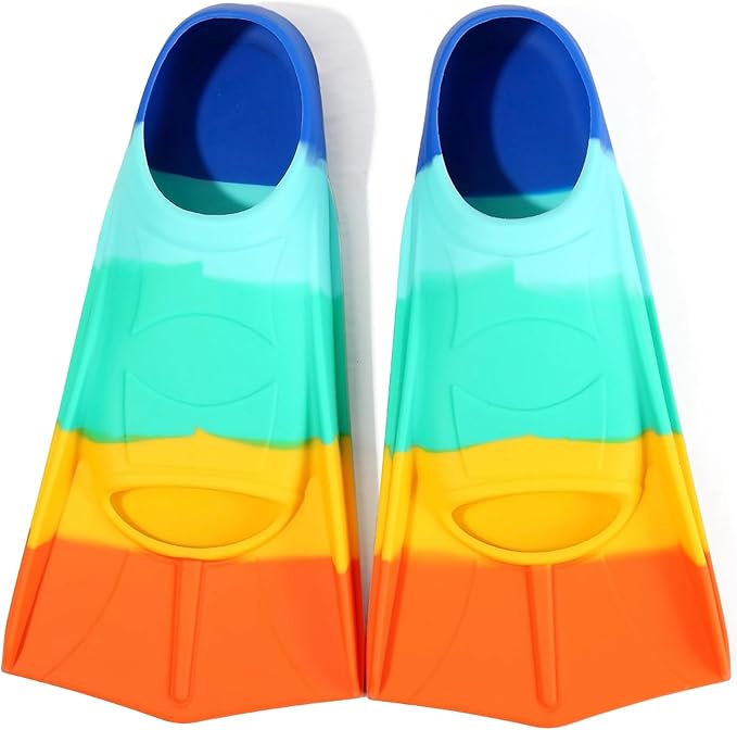 Kids Swim Fins,Short Kids Fins Youth Swimming Flippers for Lap Swimming Training for Children Girls Boys Beginners