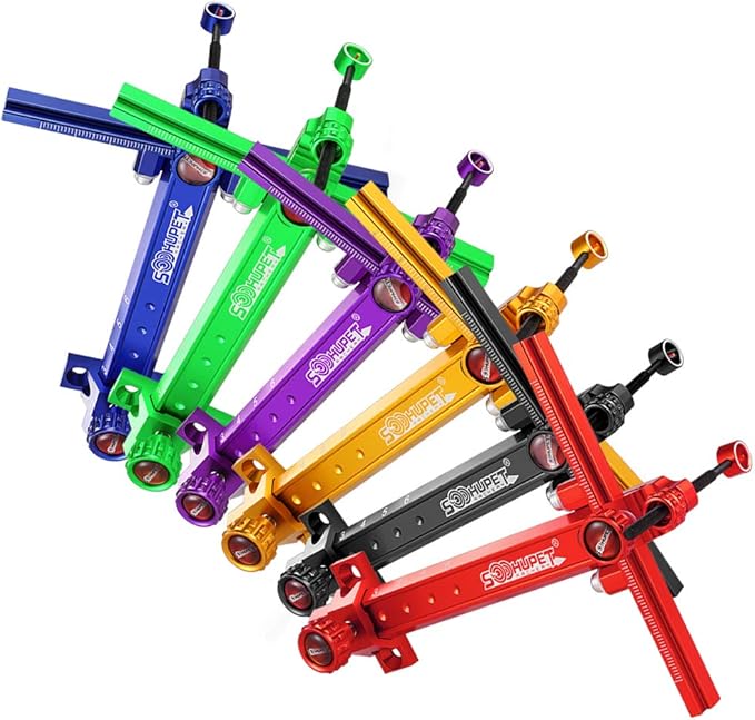 Archery Recurve Bow Sight, SOOHUPET Accessories T Shape Archery Shooting Target Sight Adjustable Bowsight with Optical Fiber Pin Sight for Target Practice