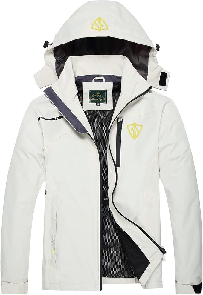 GIISAM Mens Windproof Jacket Waterproof Lightweight Mountain Sport Jacket for Men Hooded Windbreaker Raincoat