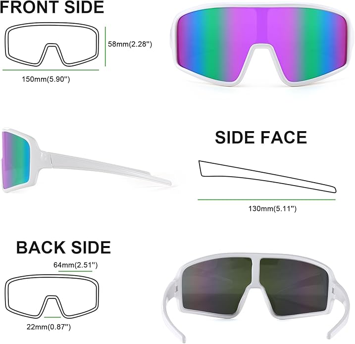 Karsaer Vision Sports Sunglasses Cycling Glasses Baseball Softball Sunglasses Unisex for Adult Youth Kids Boys Girls 8-16