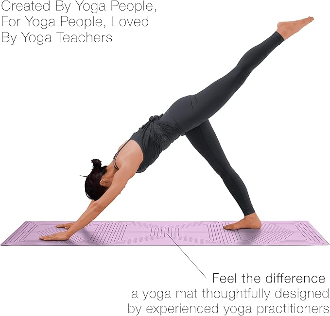 agoy Pro+ Warrior - Premium Non-Slip Yoga Mat – Eco-Conscious Design - PU Mat With Wet/Dry Grip+ - Focus Alignment - Lazer-Etched Technology - A Portable Standard Size Mat for All Styles of Yoga