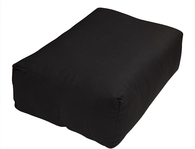 Rectangular Yoga Bolster Pillow, 18" x 12" x 6", Pink Cotton