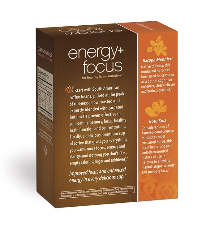Javita Energy + Focus Instant Coffee Packets, 100% South American Arabica & Robusta Blend, plus Herbs for Clarity, Energy, & Focus, Keto, Dieters Drink, 3 boxes of 24 (4.2g) sticks