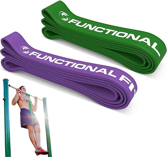 Pull Up Assist Bands Set by Functional Fitness. Heavy Duty Resistance and Assistance Training Band