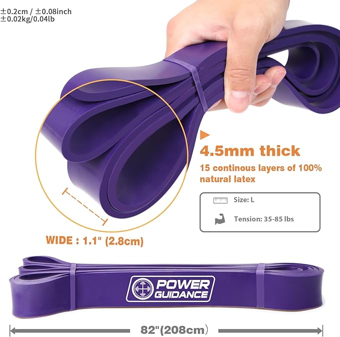 POWER GUIDANCE Pull Up Assist Bands - Stretch Resistance Band - Mobility Band - Powerlifting Bands - by Perfect for Body Stretching, Powerlifting, Resistance Training