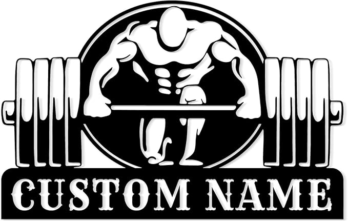 Customized Metal Gym Name Sign, Personalized Sports Room Wall Art,Metal Gym Sign,Unique Fitness Wall Sign, Gym Lovers Unique Gift, Gym Wall Art,Training Center Sign (Style-14)