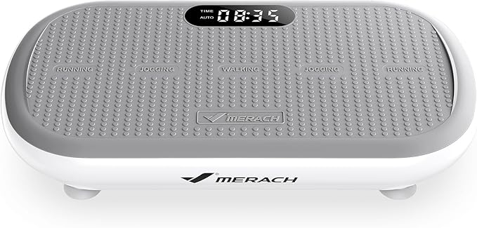 MERACH Vibration Plate Exercise Machine, Vibration Plate 440 Lbs Capacity, Bluetooth and Silicone Pedal, Stimulate Deep Fat, Vibration Plate for Lymphatic Drainage, Vibrating for Weight Loss