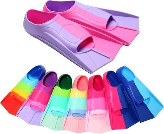 Kids Swim Fins,Short Kids Fins Youth Swimming Flippers for Lap Swimming Training for Children Girls Boys Beginners