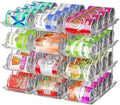 Can Organizer for Pantry, 4 Tier Stackable Rolling Can Storage Rack by Attelite