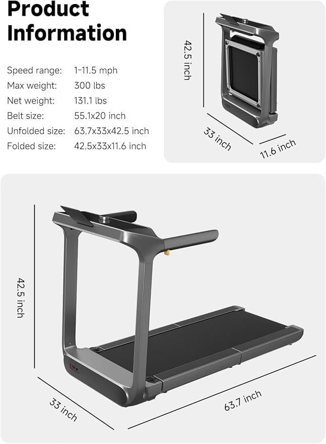WALKINGPAD X Series Folding Treadmills for Home, Smart Vertical Fold, LED Display with Rotary Control, No Assembly