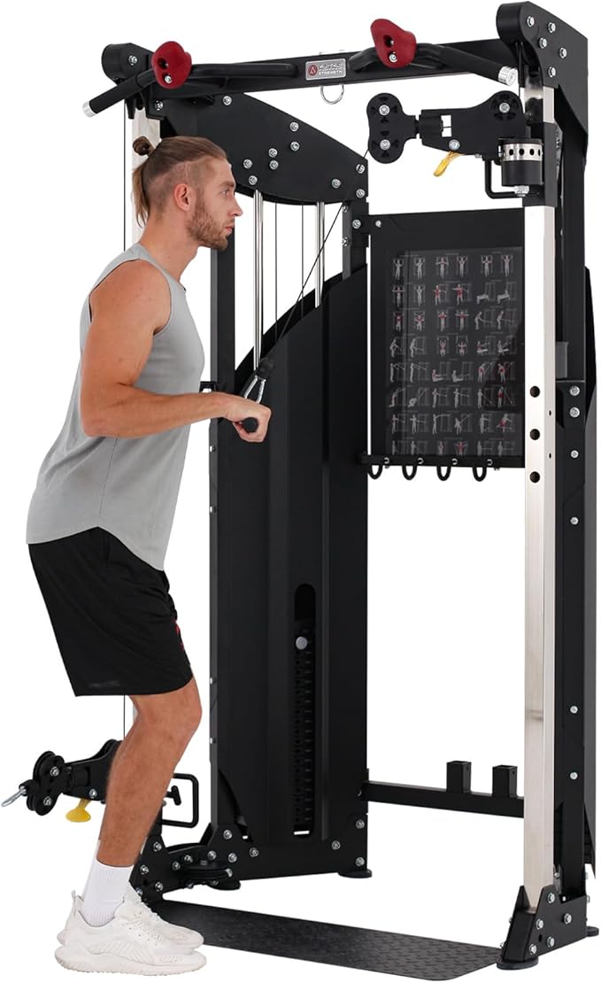 Altas Strength 3075 Cable Machine Home Gym with 1000 lbs Weight Capacity, 2000 lbs Cables, Strength Training Equipment Includes Accessories Light Commercial Fitness Versatile Workouts Easy Assembly