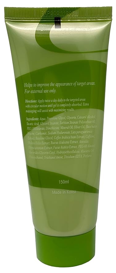 Tummy Body Wrap with Guarana, Green Tea, Seaweed Wraps Works for Stomach Belly Legs Arms Abdomen. (4 Wraps + Gel)