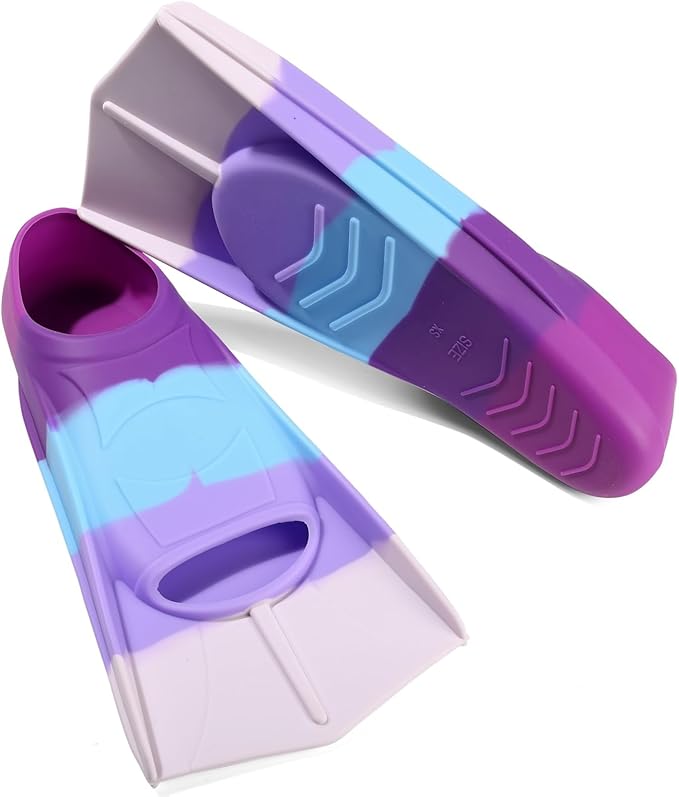 Kids Swim Fins,Short Kids Fins Youth Swimming Flippers for Lap Swimming Training for Children Girls Boys Beginners