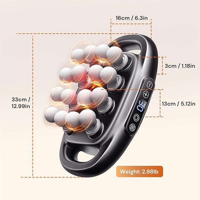 16-Head Massage Gun Set, Massage Gun Deep Tissue Neck Massager with 16 Heads, for Deep Tissue, Back, Shoulders, Legs, Pain Relief (Gray 16 Heads)