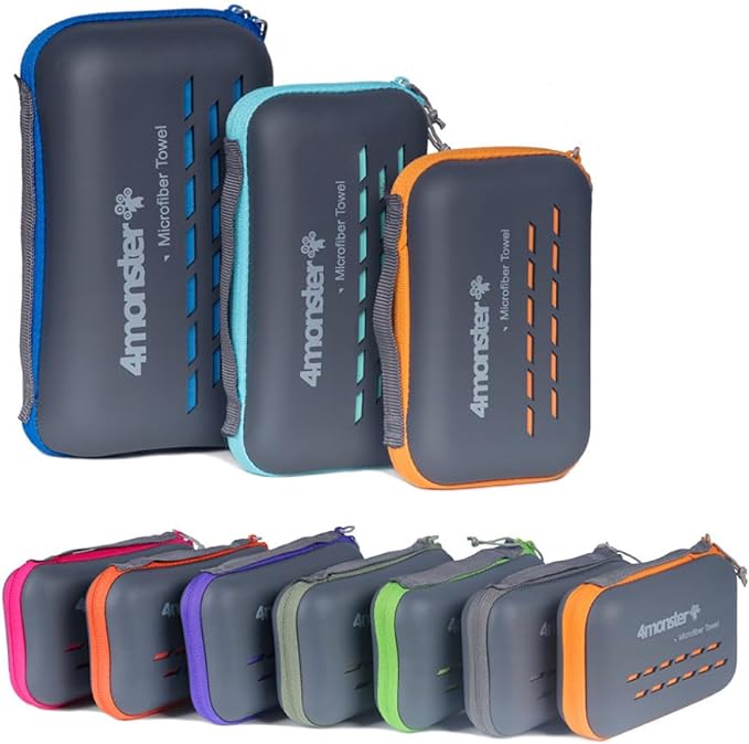 4Monster Camping Towels Super Absorbent, Fast Drying Microfiber Travel Towel, Quick Dry Ultra Soft Compact Gym Towel for Swimming Beach Hiking Yoga Travel Sports Backpack (47.00" x 23.60", Gray)