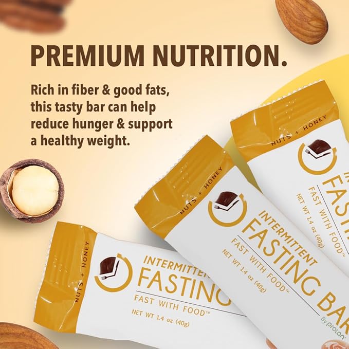 Prolon Fast Bars | Keto, Gluten Free, Dairy Free, Plant Based Protein, Intermittent Fasting Bars | Developed to Not Break Your Fast | Nuts & Honey, 12 Ct