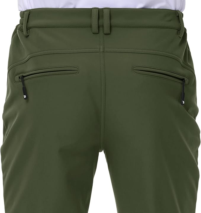 Gopune Men's Snow Ski Waterproof Softshell Pants Outdoor Windproof Warm Hiking Insulated Pants