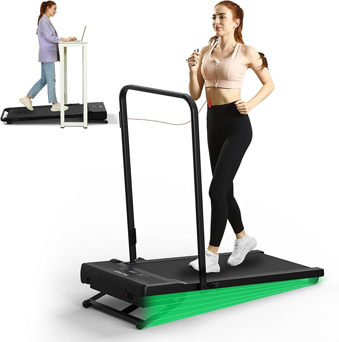 Walking Pad Treadmill, 12% 5-Level Auto Incline, 2-in-1 Under Desk Foldable w/Remote Control, 12 HIIT Mode, 265 Lbs, 7.6 MPH Max, Portable Treadmill for Office Home, No Tablet Stand