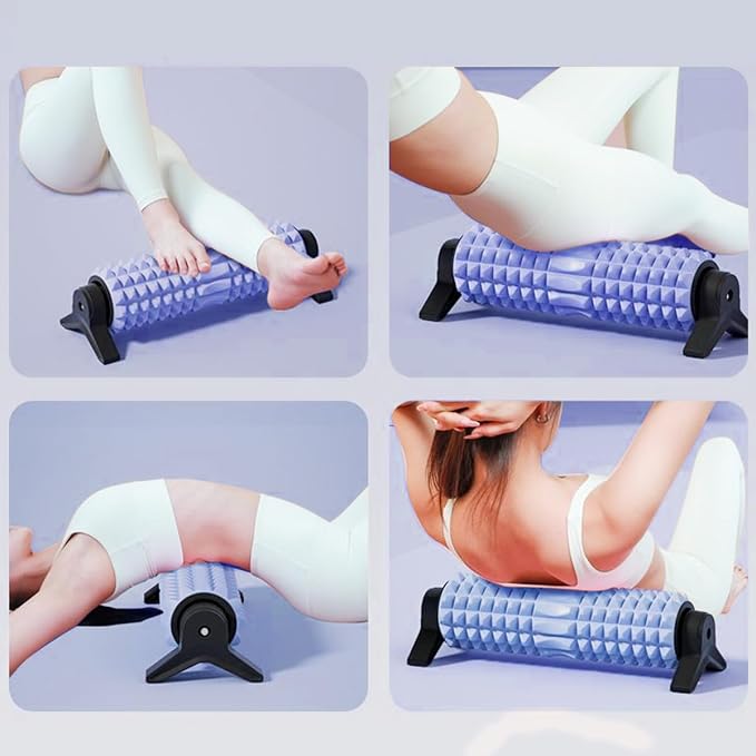 New Upgrade Bracket Foam Roller, 21 Inch Firm Deep Tissue Muscle Massager for Back Leg Pain & Sore Muscles (Blue)