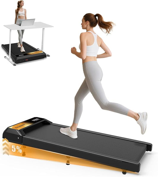 2.5HP Walking Treadmill Pad Incline, Under Desk Treadmill with Remote, 3 in 1 Low Noise Small Walking Mini Pad with Led Screen, Compact Treadmills for Home, 265lbs Capacity