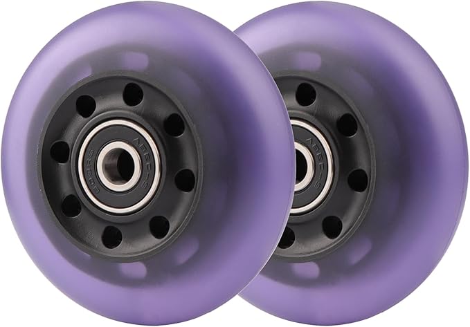 2-Pack 76mm PU Caster Board Replacement Wheel Set 90A Compatible with Razor RipStik Classic Air, DLX G Ripsurf (Purple)