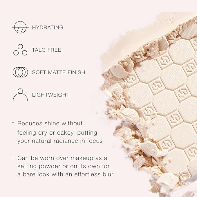 Jouer Soft Focus Hydrate & Setting - Pressed Powder with Matte Finish - Blurring Powder for Fine Lines and Pores - Set Face Makeup Foundation or Concealer - Translucent