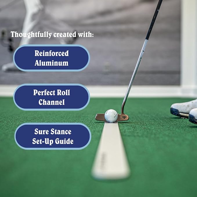 Putting Rail & Golf Stance Training Aid 2-in-1 | Golf Alignment & Putting Ruler 36 Inches with Carrying Case