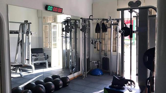 Large Interval Gym Clock for Workouts Size 20x4.7in. Operated by Remote Control